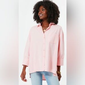 Tuckernuck Pomander Place Pink Adair Boyfriend Shirt Size L